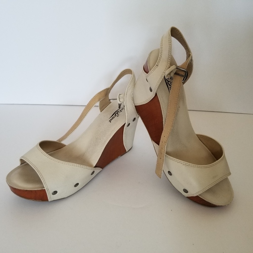 Lucky Brand 6 1/2 M Marisse Leather Platform Shoes
